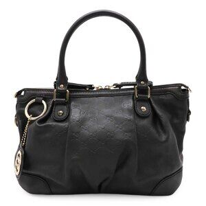 GUCCI Black Leather Tote Bag